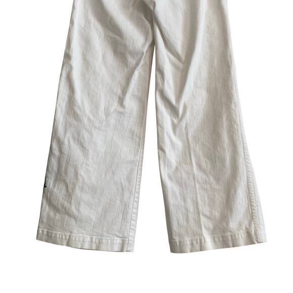 American Living White Cotton Denim Wide Leg Mid Rise Sailor Classic Jeans Sz 4 - Picture 8 of 16